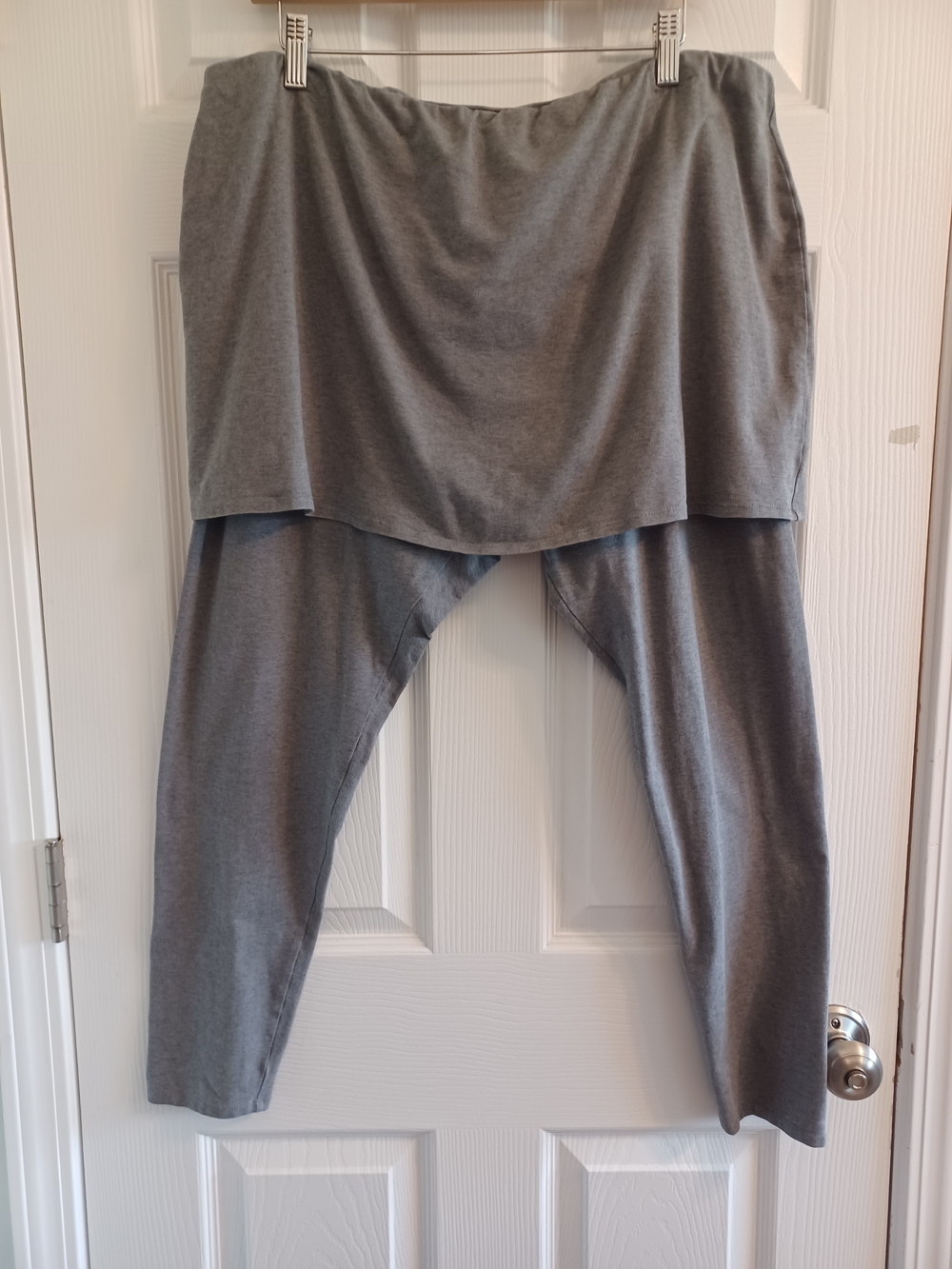 Gray Skirted Crop Leggings Womens 1x Modest